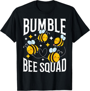 Bumble Bee Squad Beekeeper Bees Shirt Friends Gift T-Shirt - T-Shirt | Black