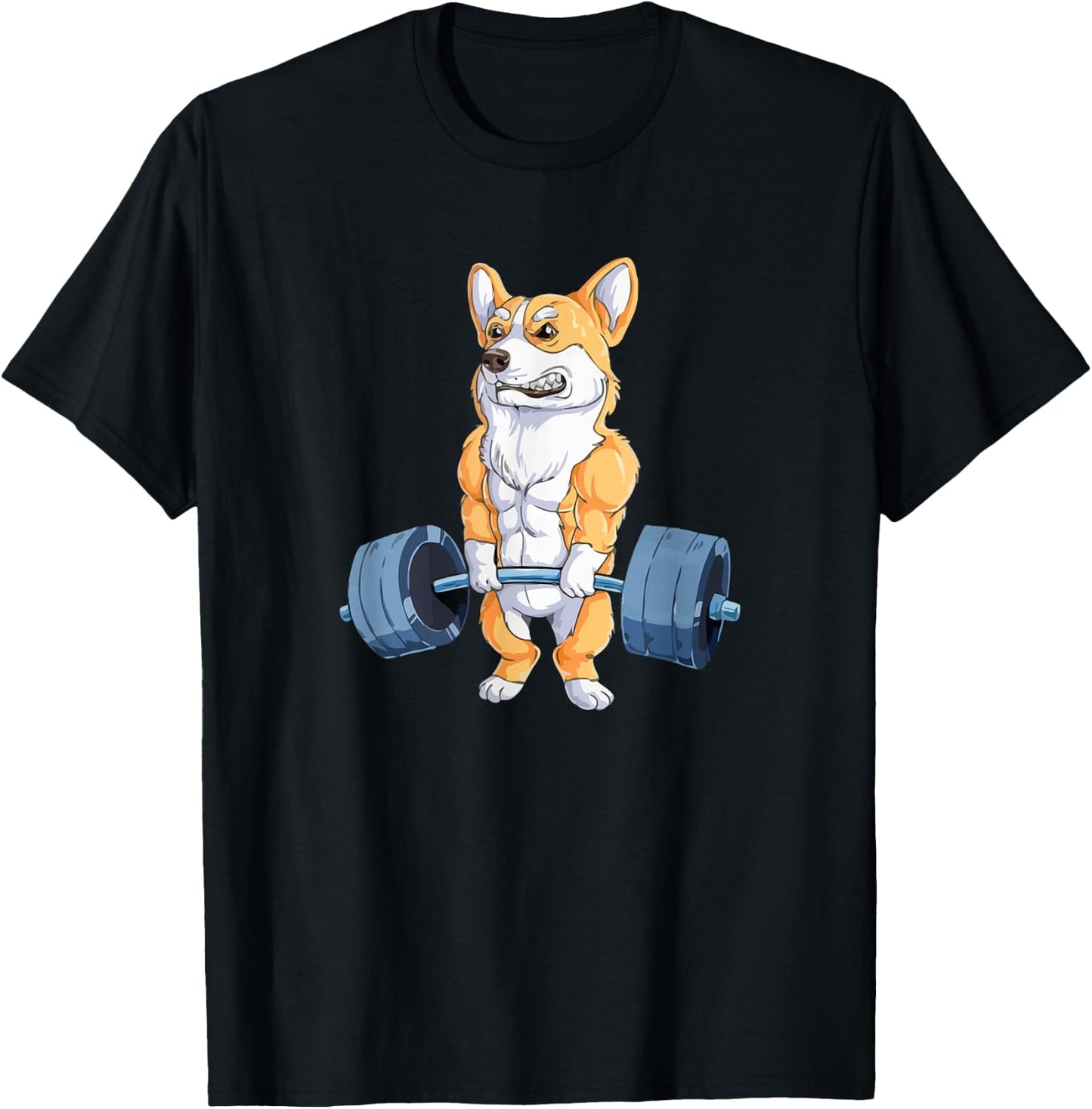 Buff Power Lifting Corgi Bodybuilder. T-Shirt - T-Shirt | Black