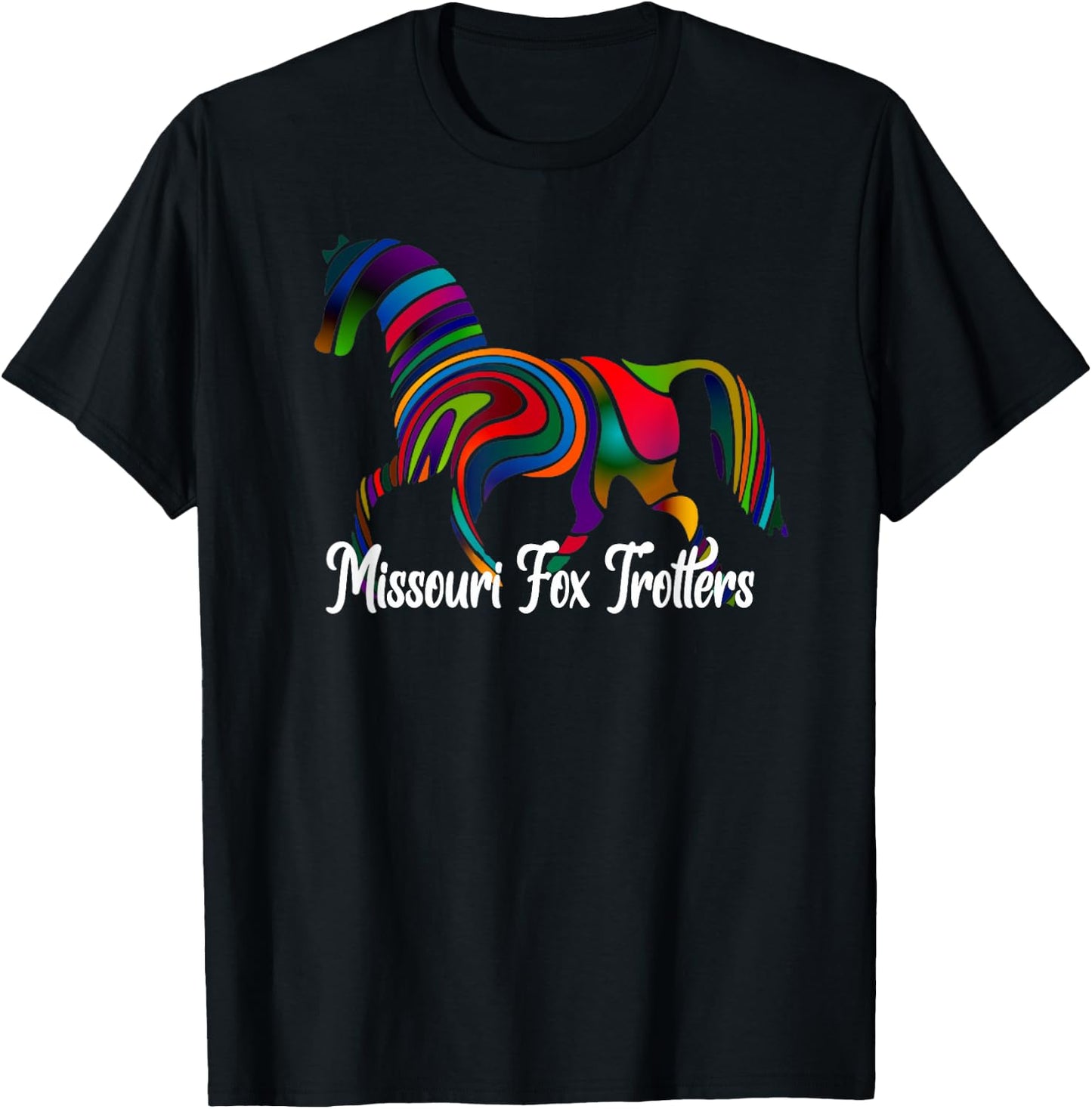 Missouri Fox Trotter Horse Rainbow Fade T-Shirt - T-Shirt | Black