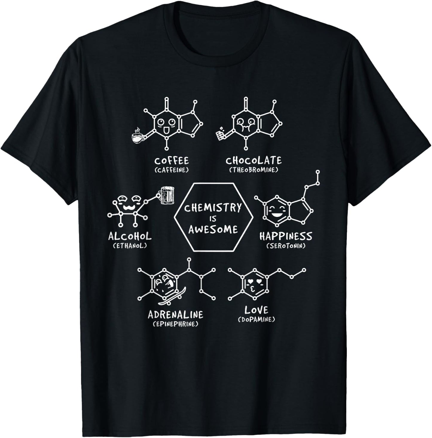 Chemistry Coffee Sweets - Science Chemician Beer T-Shirt - T-Shirt | Black
