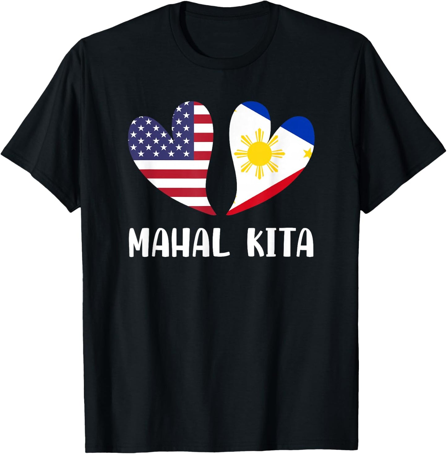 Mahal Kita Filipino American Lovers Pilipinas USA Small T-Shirt - T-Shirt | Black