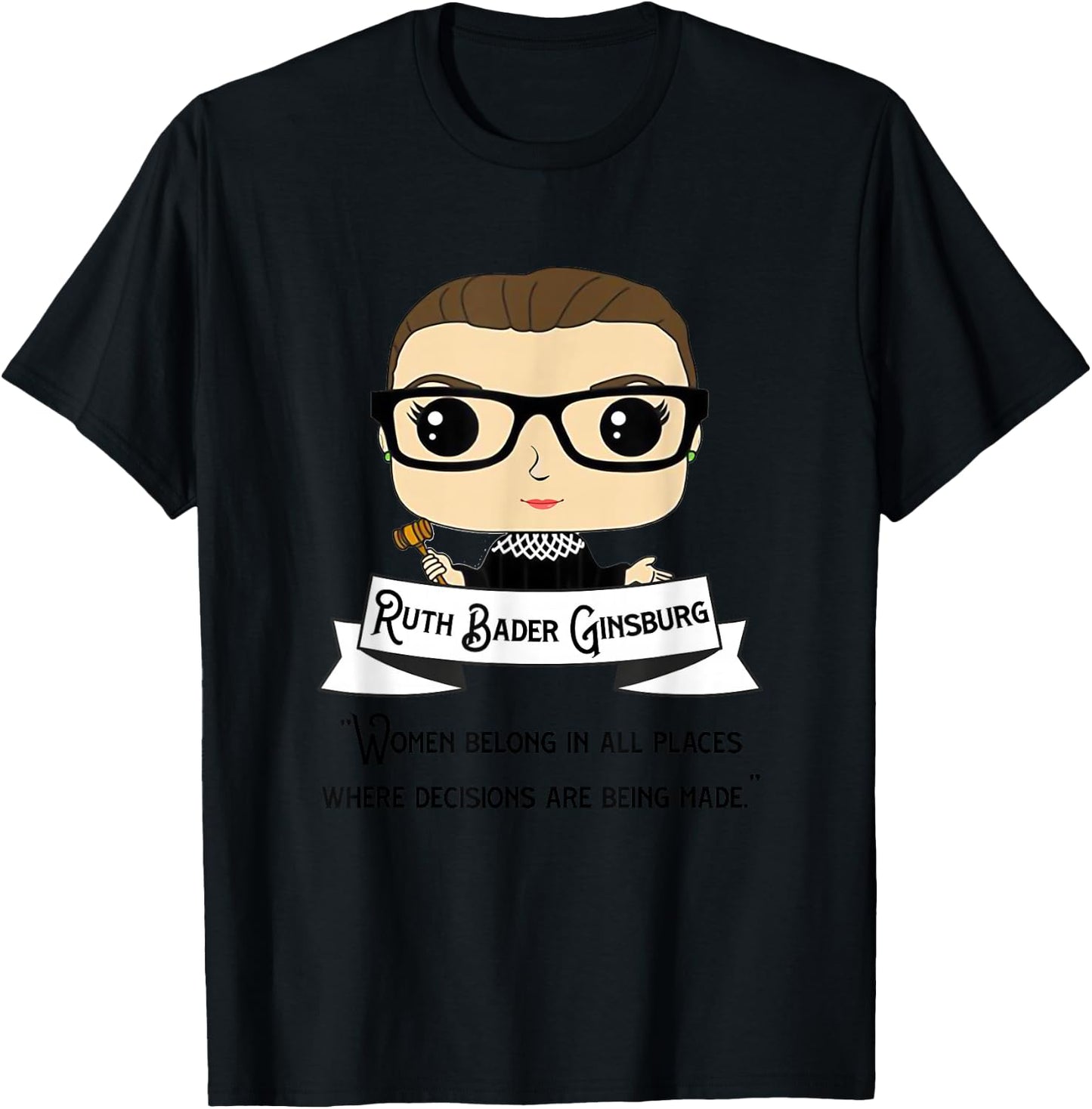 Cute RBG Ruth Bader Ginsburg - Be Independent T-Shirt - T-Shirt | Black