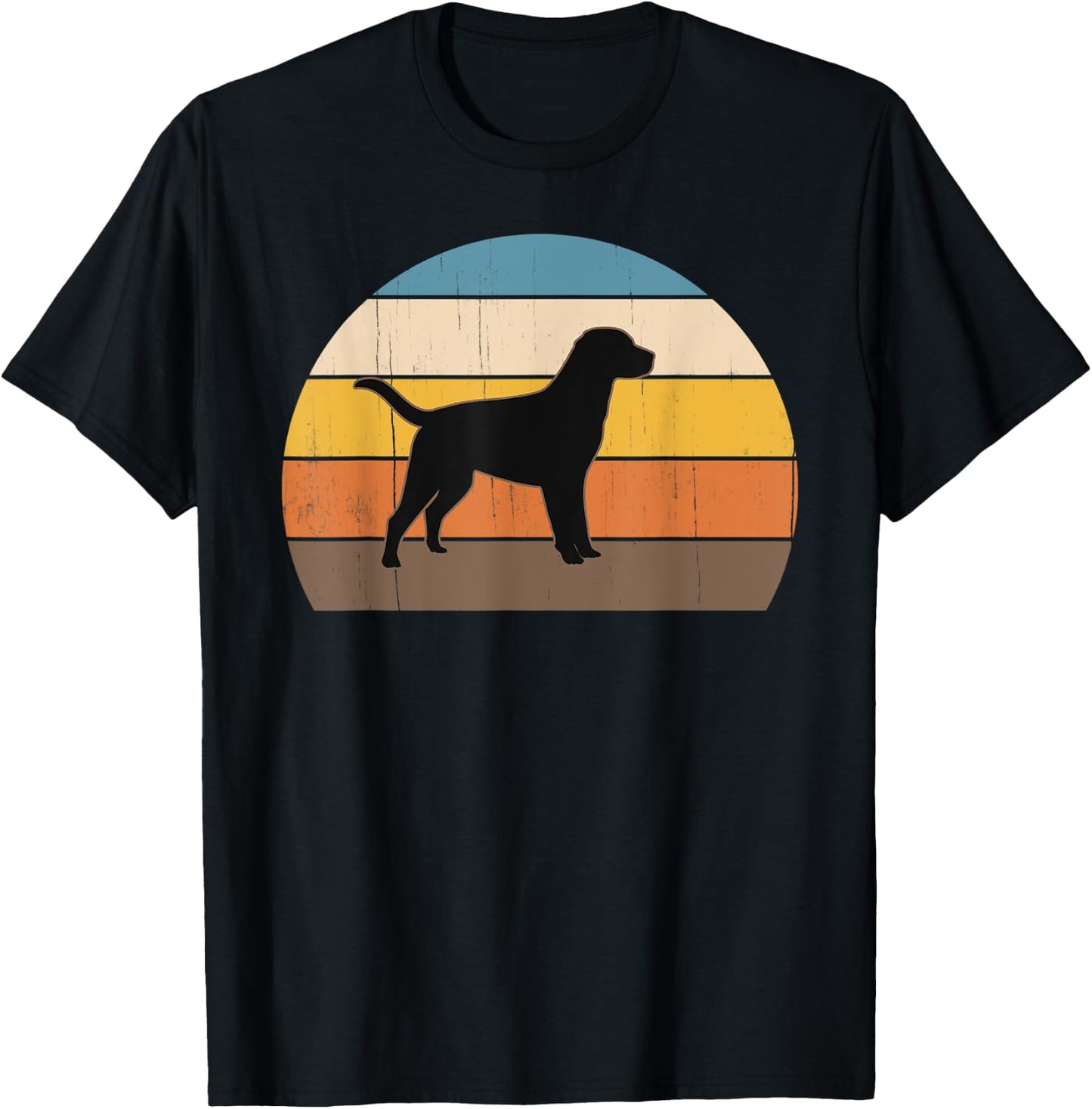 Cool Retro Sunset Labradors Great Labrador Owner / Lover T-Shirt - T-Shirt | Black