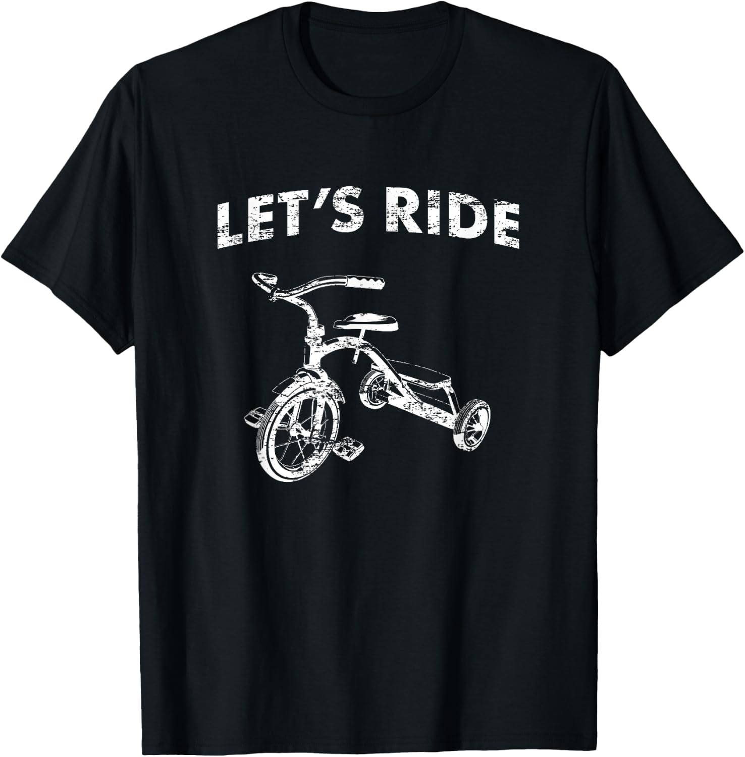 Tricycle Let's Ride Vintage Tricycle T-Shirt - T-Shirt | Black