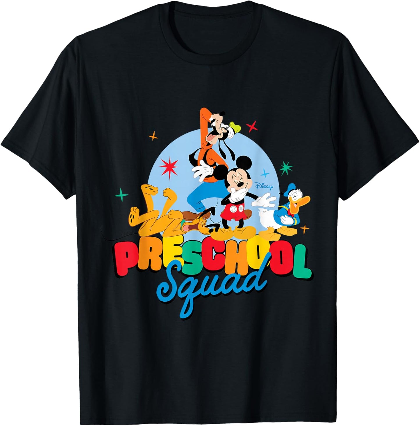 Mickey & Friends - Preschool Squad Mickey Goofy Donald Pluto T-Shirt - T-Shirt | Black