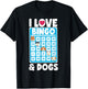 I Love Bingo And Dogs Board Games Canine Puppy Dog Gift Women Girls Kids T-Shirt - T-Shirt | Black