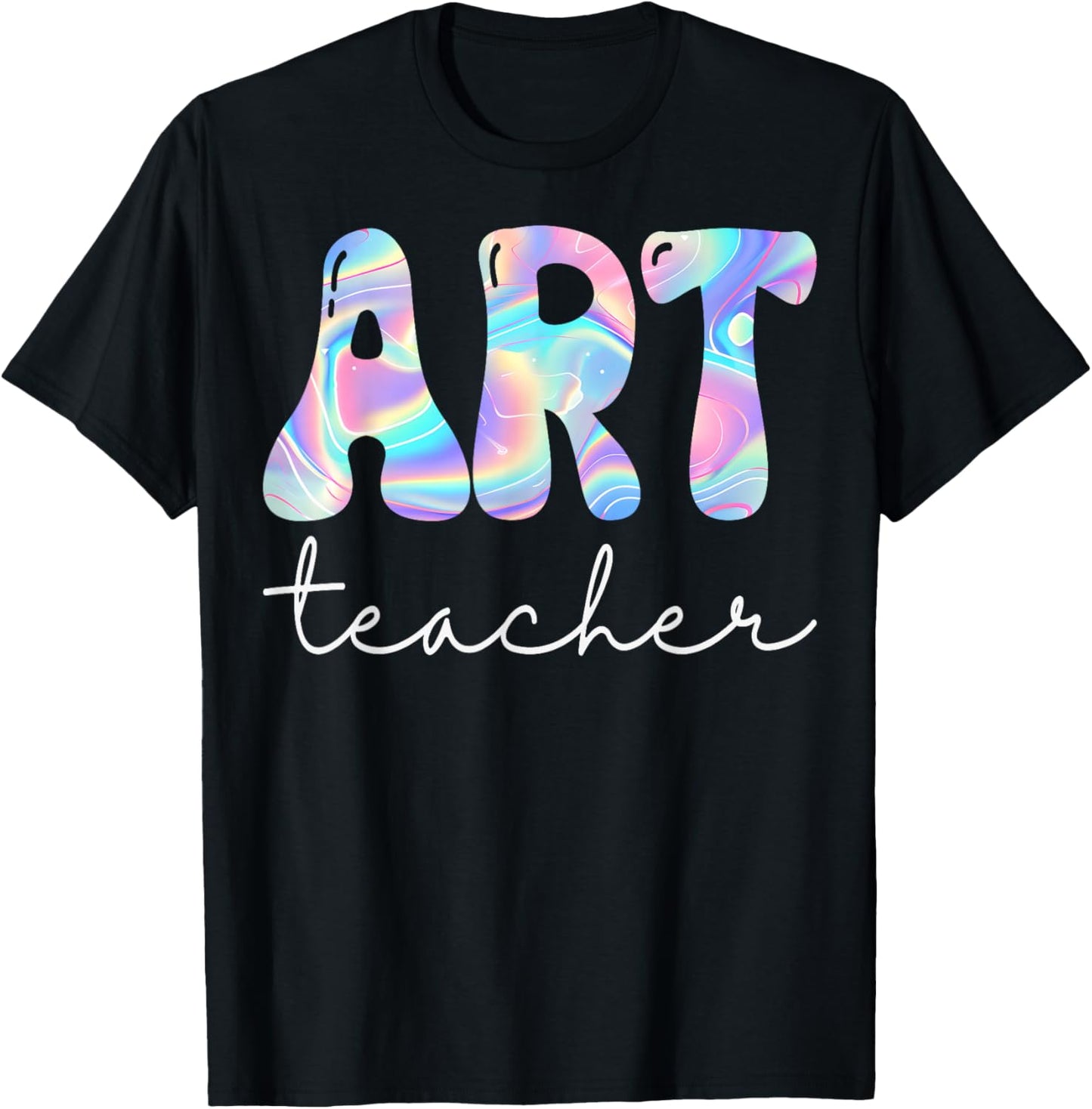 Art Teacher Groovy Back to School Cute Teachers Women Girl T-Shirt - T-Shirt | Black