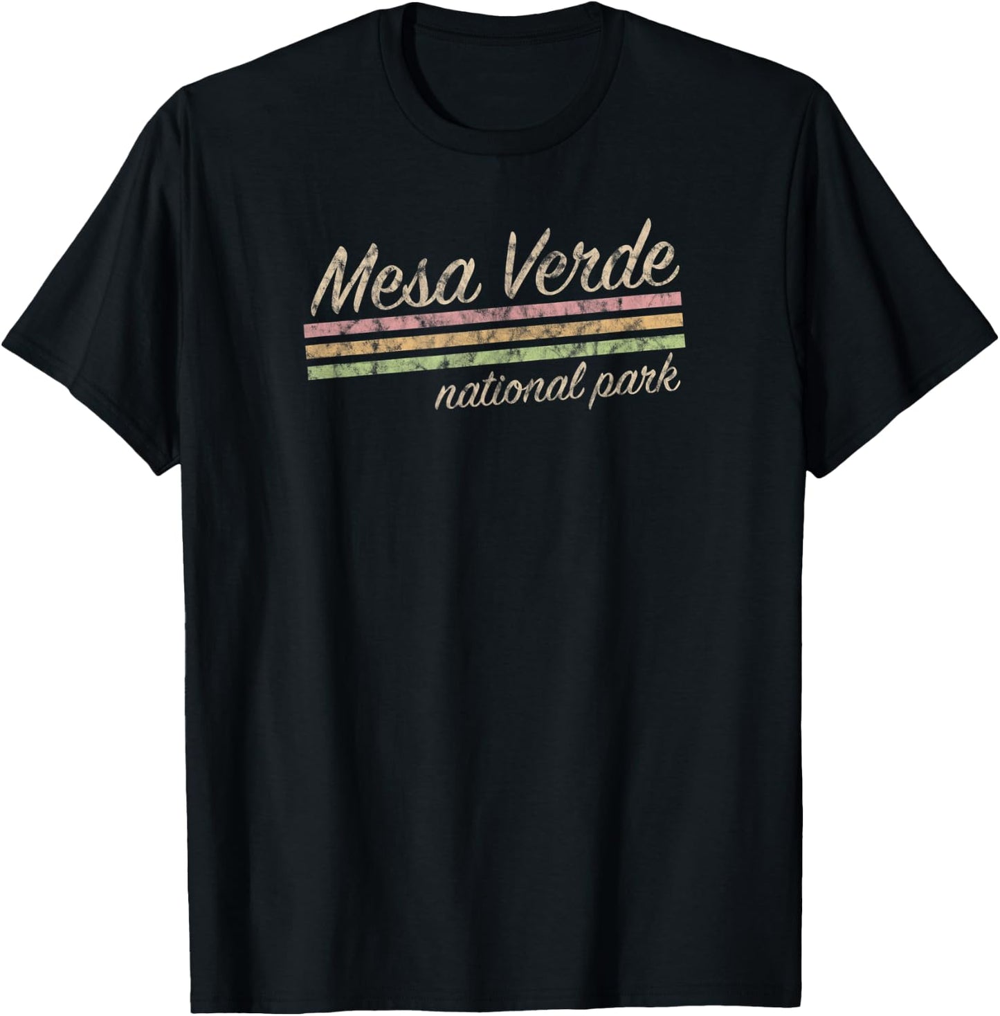 Mesa Verde National Park Retro Vintage T-Shirt - T-Shirt | Black