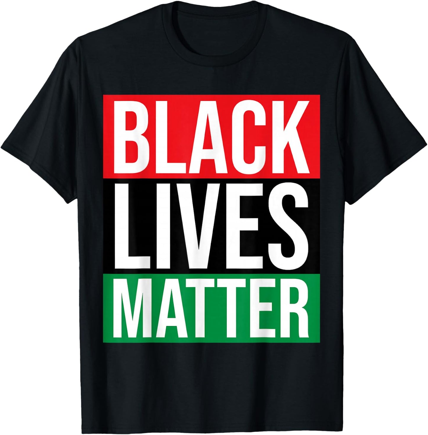 Black Lives Matter Shirt BLM with Pan-African Flag Colors T-Shirt - T-Shirt | Black