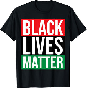 Black Lives Matter Shirt BLM with Pan-African Flag Colors T-Shirt - T-Shirt | Black