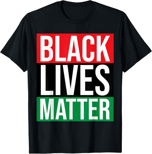 Black Lives Matter Shirt BLM with Pan-African Flag Colors T-Shirt - T-Shirt | Black