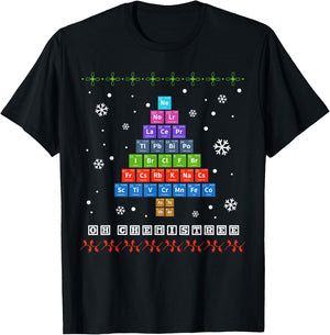 Oh Chemistree Periodic Table Shirt Science Christmas Costume T-Shirt - T-Shirt | Black