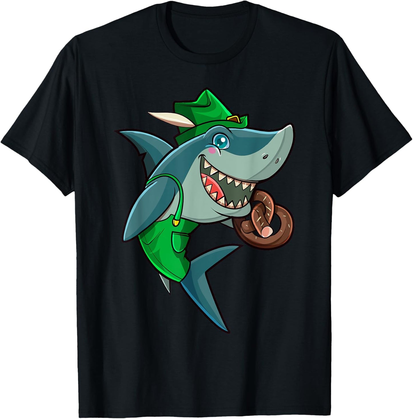 Oktoberfest German Funny Octoberfest Shark Men Boys Kids T-Shirt - T-Shirt | Black