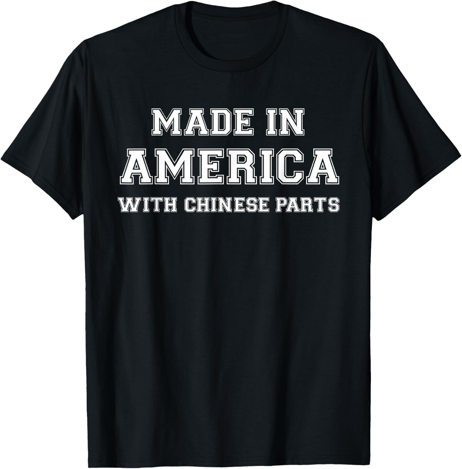 MADE IN AMERICA WITH CHINESE PARTS China USA T-Shirt - T-Shirt | Black