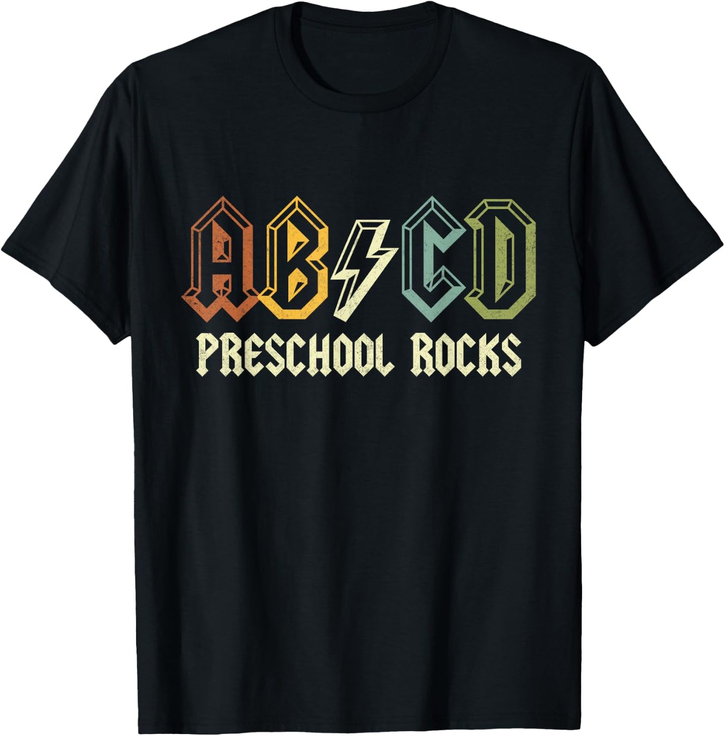 ABCD Rocks Back To School Preschool Rocks Funny Teacher T-Shirt - T-Shirt | Black