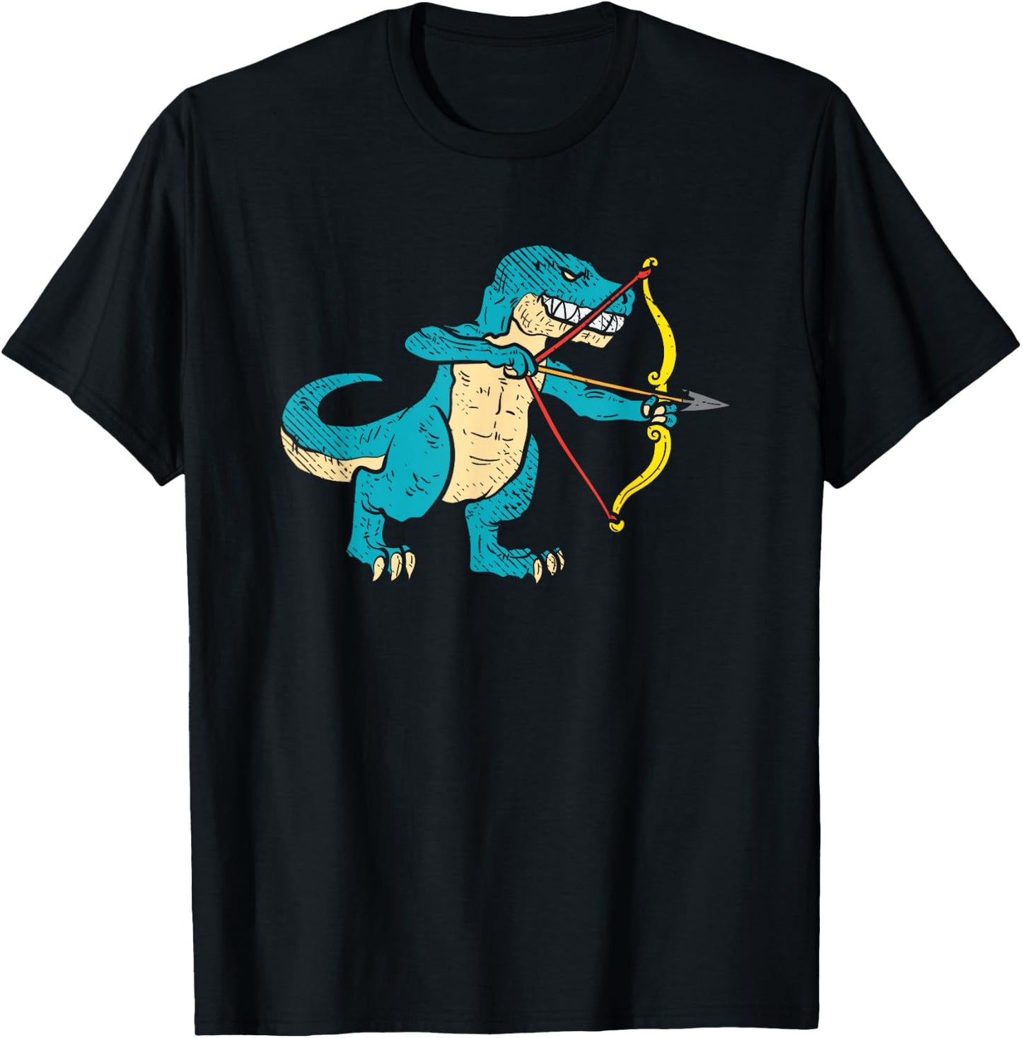 Archery Dinosaur Bow Hunter Arrows Sports Archer Boys T-Rex T-Shirt - T-Shirt | Black