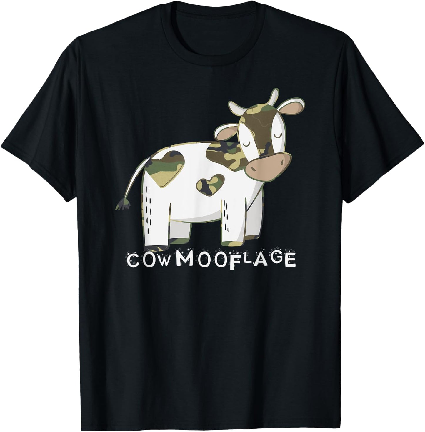 Camouflage pun - Camo Funny Cow T-Shirt - T-Shirt | Black