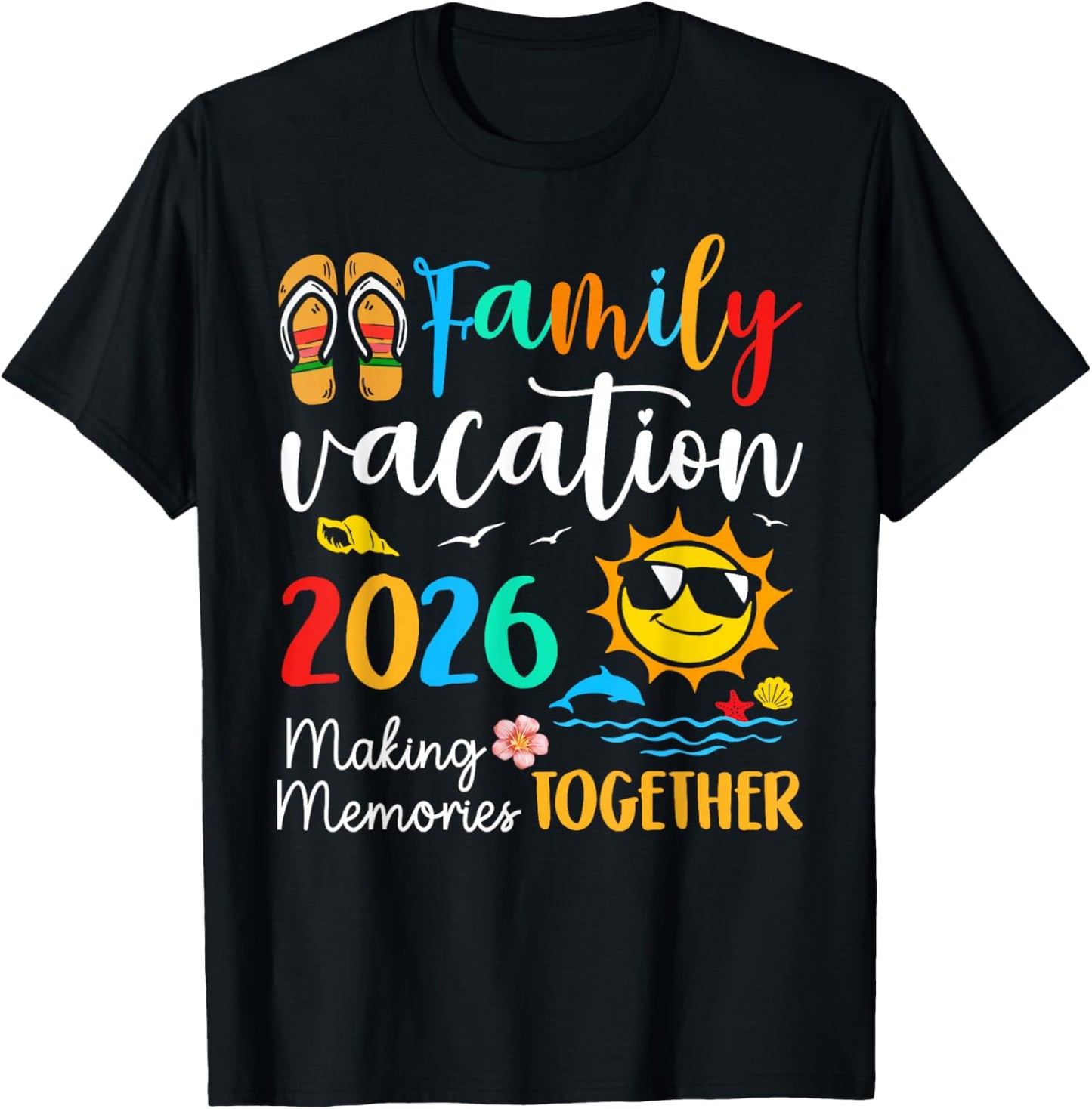 Family Vacation 2026 Summer Beach Family Trips Matching 2026 T-Shirt - T-Shirt | Black