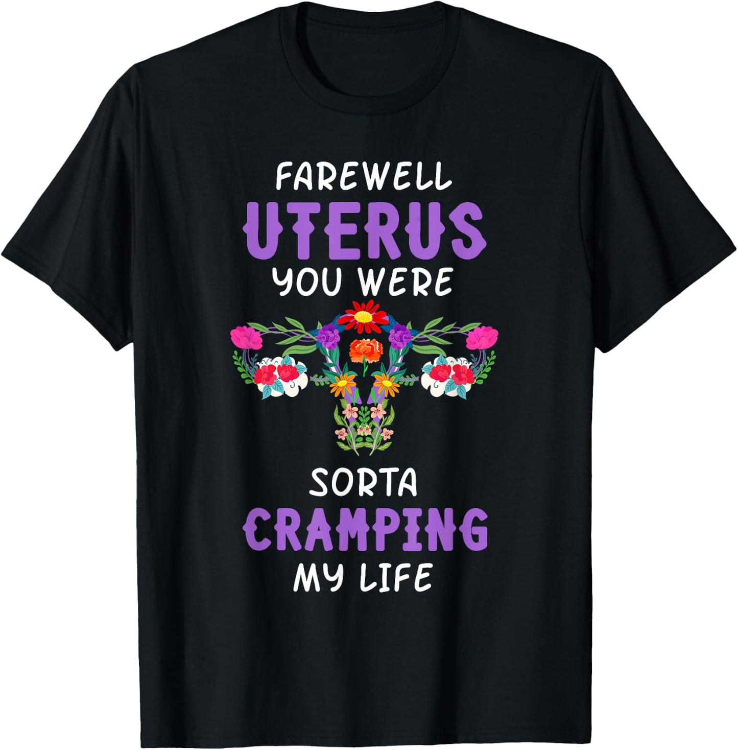 Hysterectomy Uterus Surgery Survivor Supracervical Cervix T-Shirt - T-Shirt | Black