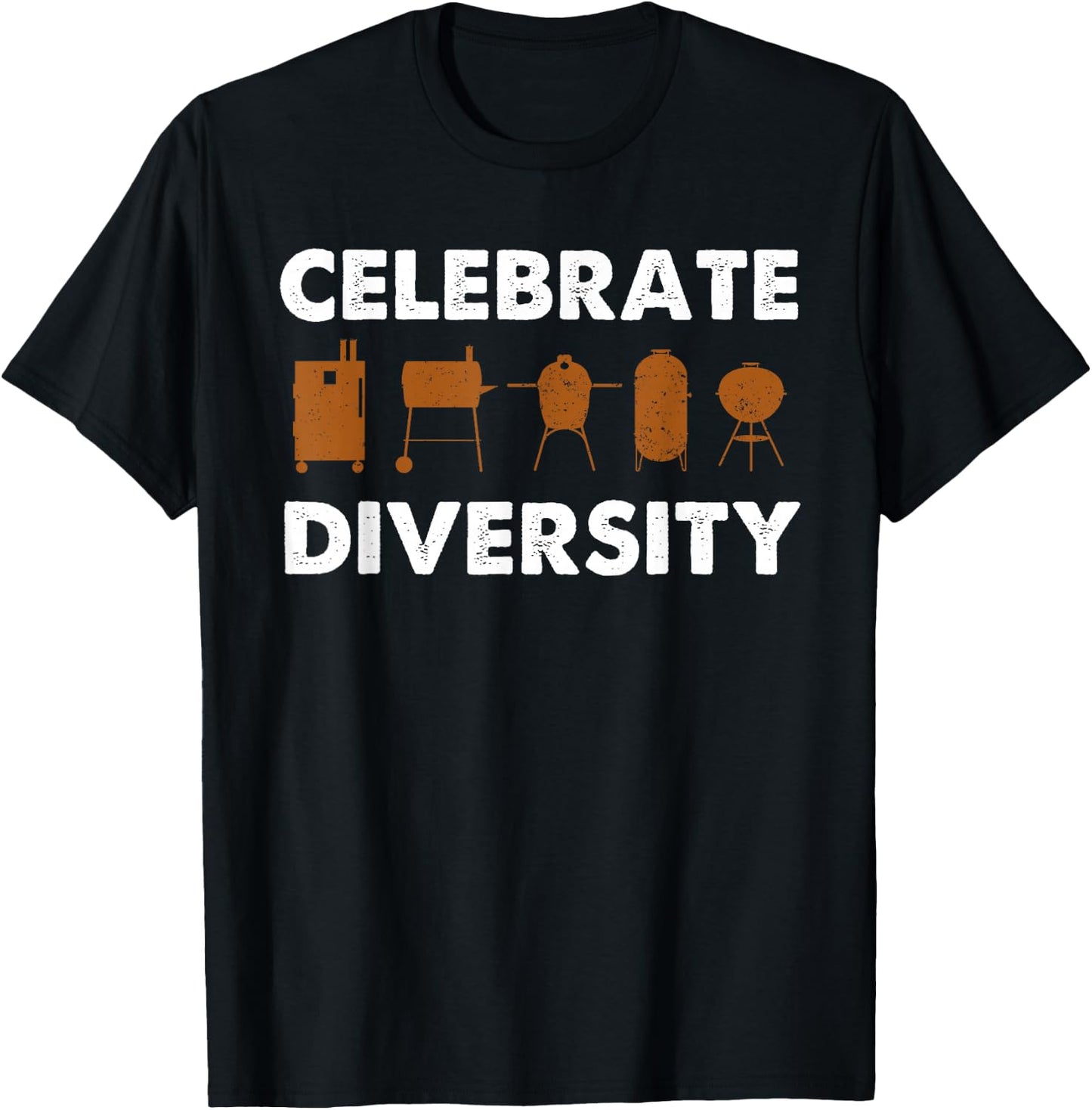 Funny Grilling BBQ Smoker Gift Men Women Celebrate Diversity T-Shirt - T-Shirt | Black