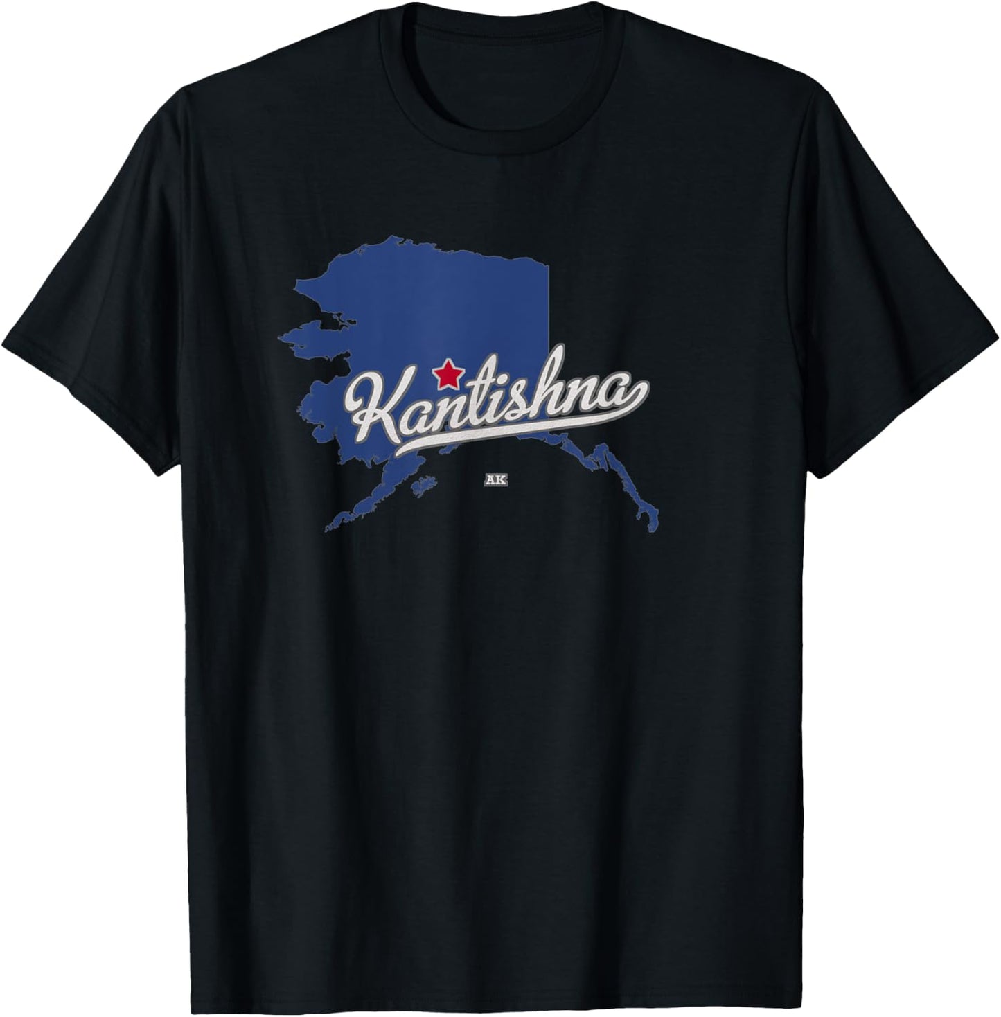 Kantishna Alaska AK Map T-Shirt - T-Shirt | Black