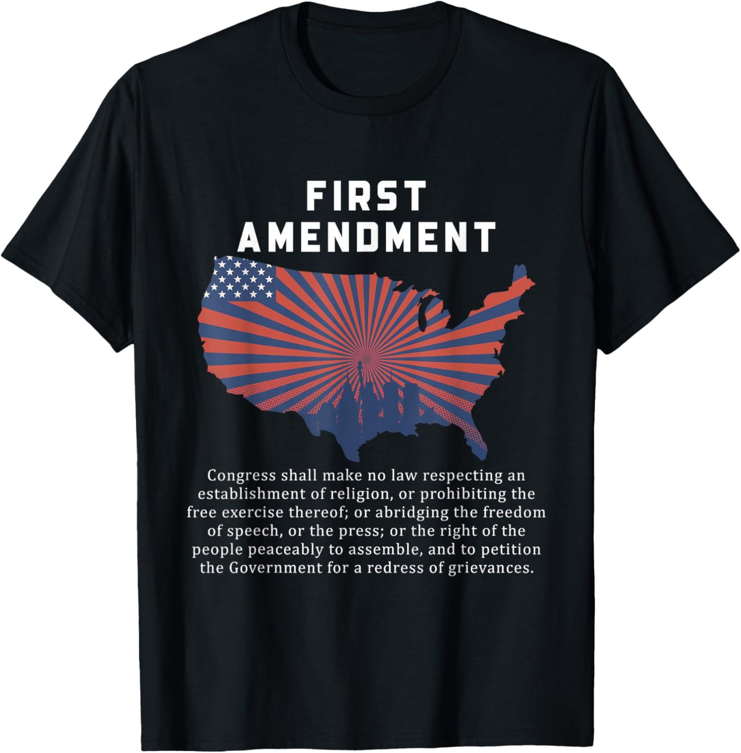 1St First Amendment U.S. Constitution Patriot US History T-Shirt - T-Shirt | Black