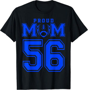 Custom Proud Football Mom Number 56 B Personalized T-Shirt - T-Shirt | Black
