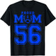 Custom Proud Football Mom Number 56 B Personalized T-Shirt - T-Shirt | Black