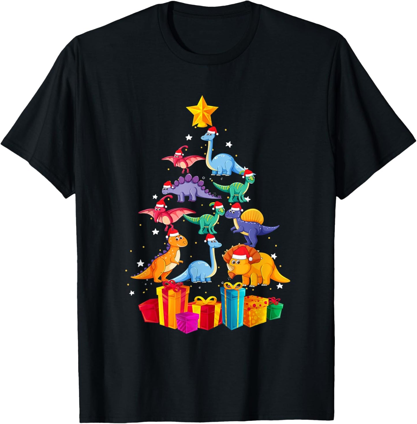Tree Rex Funny Dinosaur Christmas Kids Adults Gift T-Shirt - T-Shirt | Black