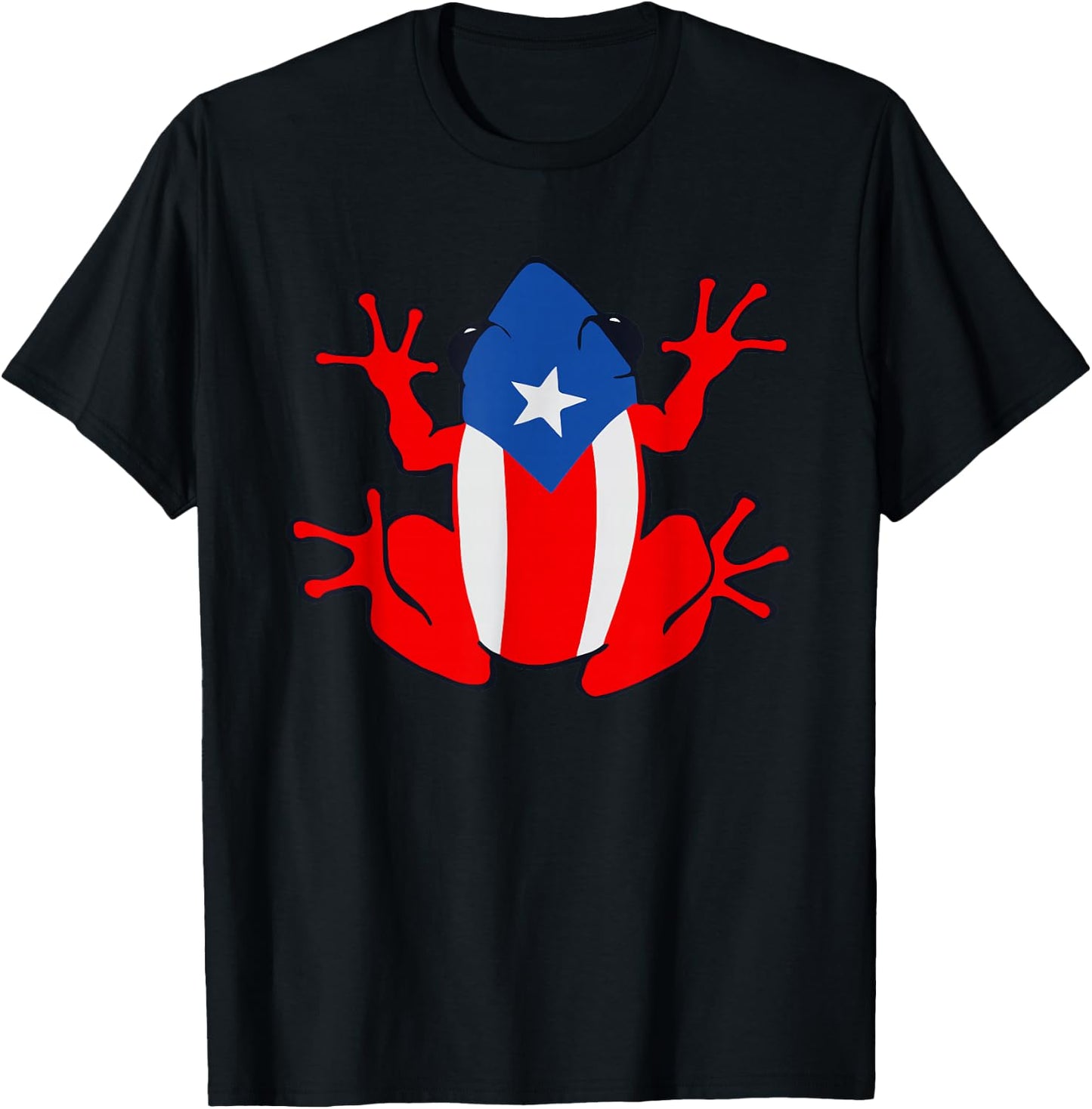 Patriotic Puerto Rico Flag Frog Puero Rican Culture Roots T-Shirt - T-Shirt | Black