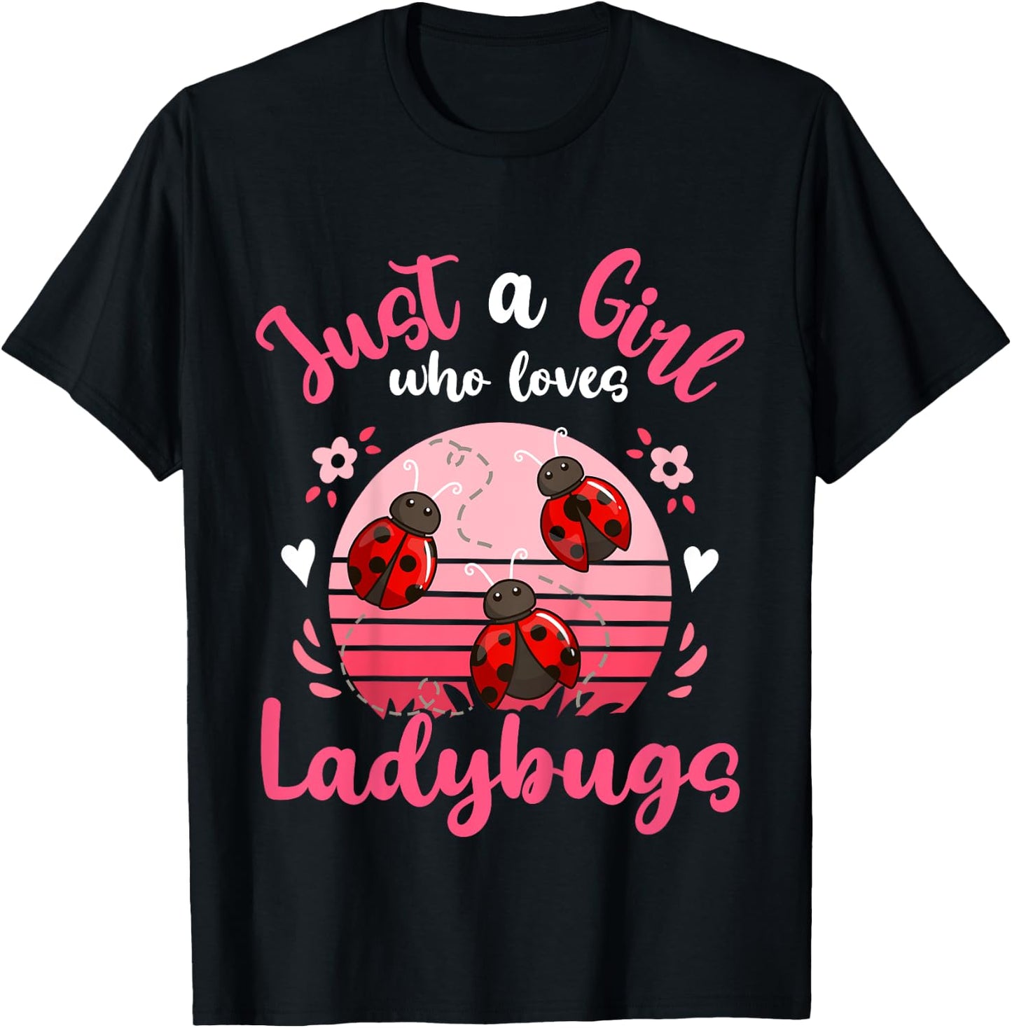 Kids Ladybug Just a Girl Who Loves Ladybugs T-Shirt - T-Shirt | Black