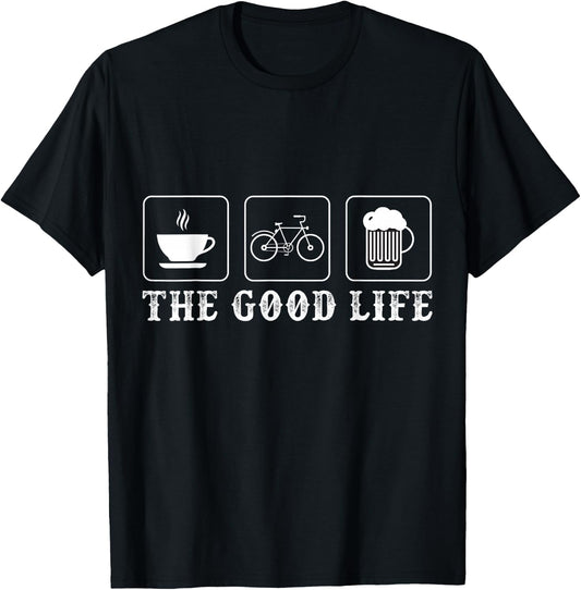 Funny Bicycle Beer Good Life Cycling T-Shirt - T-Shirt | Black