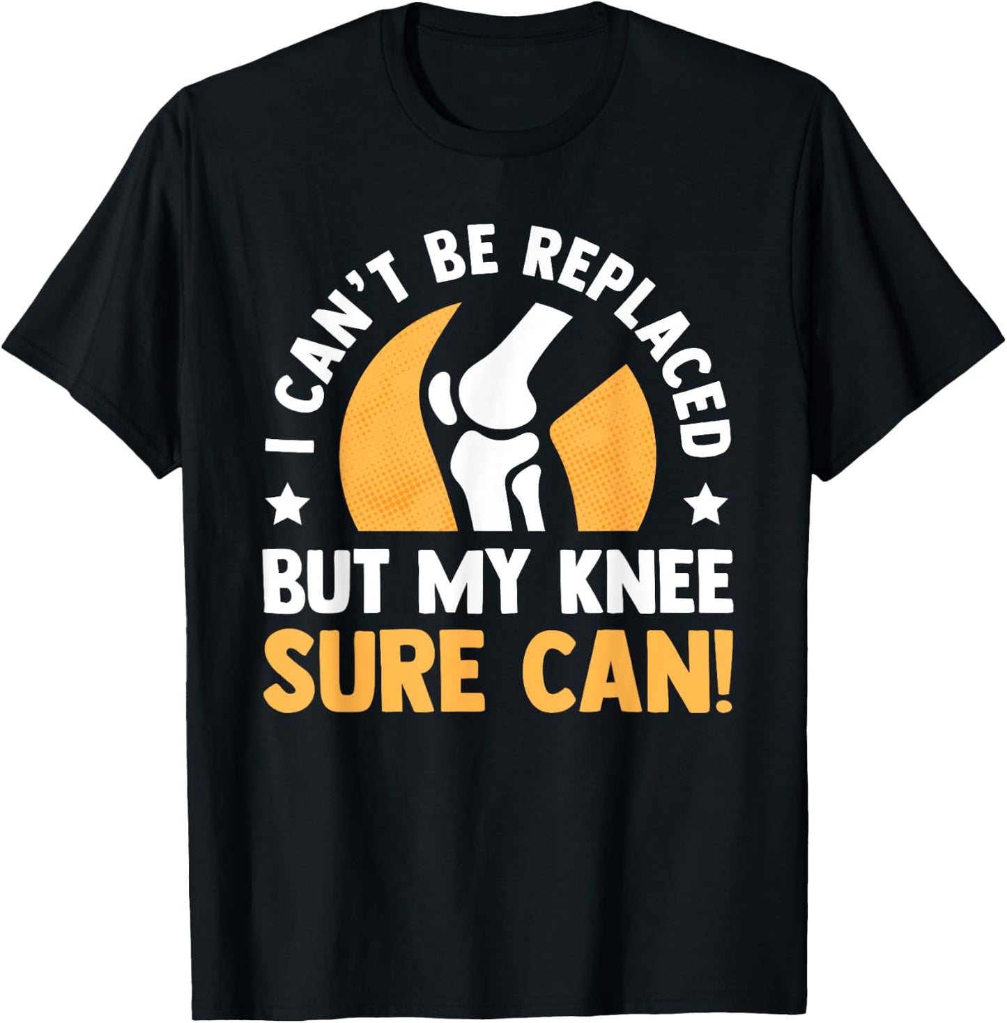 Funny Knee Replacement Bionic Surgery ACL Get Well Soon Gift T-Shirt - T-Shirt | Black