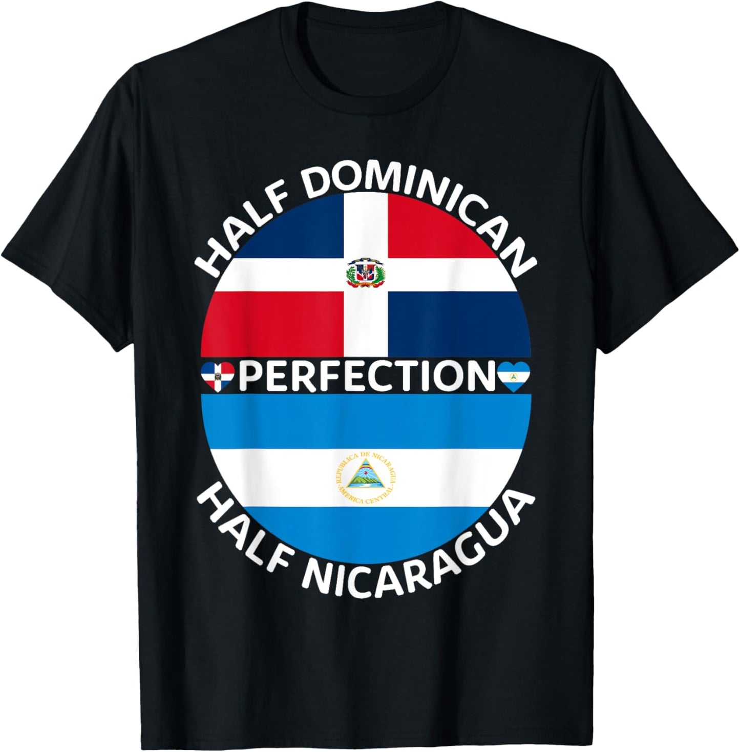 Half Nicaraguan Half Dominican Republic Nicaragua Flag Men T-Shirt - T-Shirt | Black