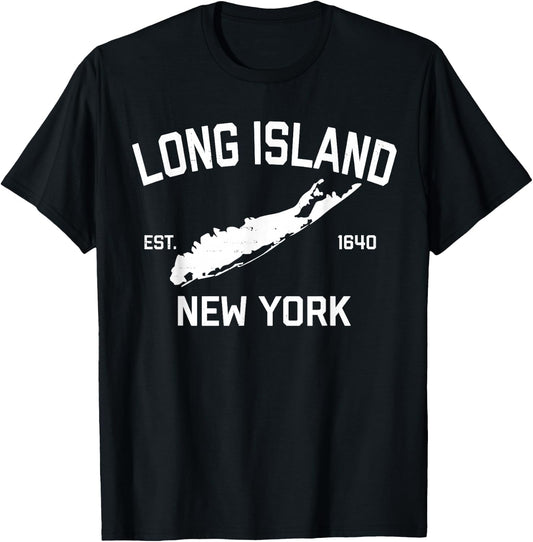Long Island NY Souvenir Native Long Islander Map NYC T-Shirt - T-Shirt | Black