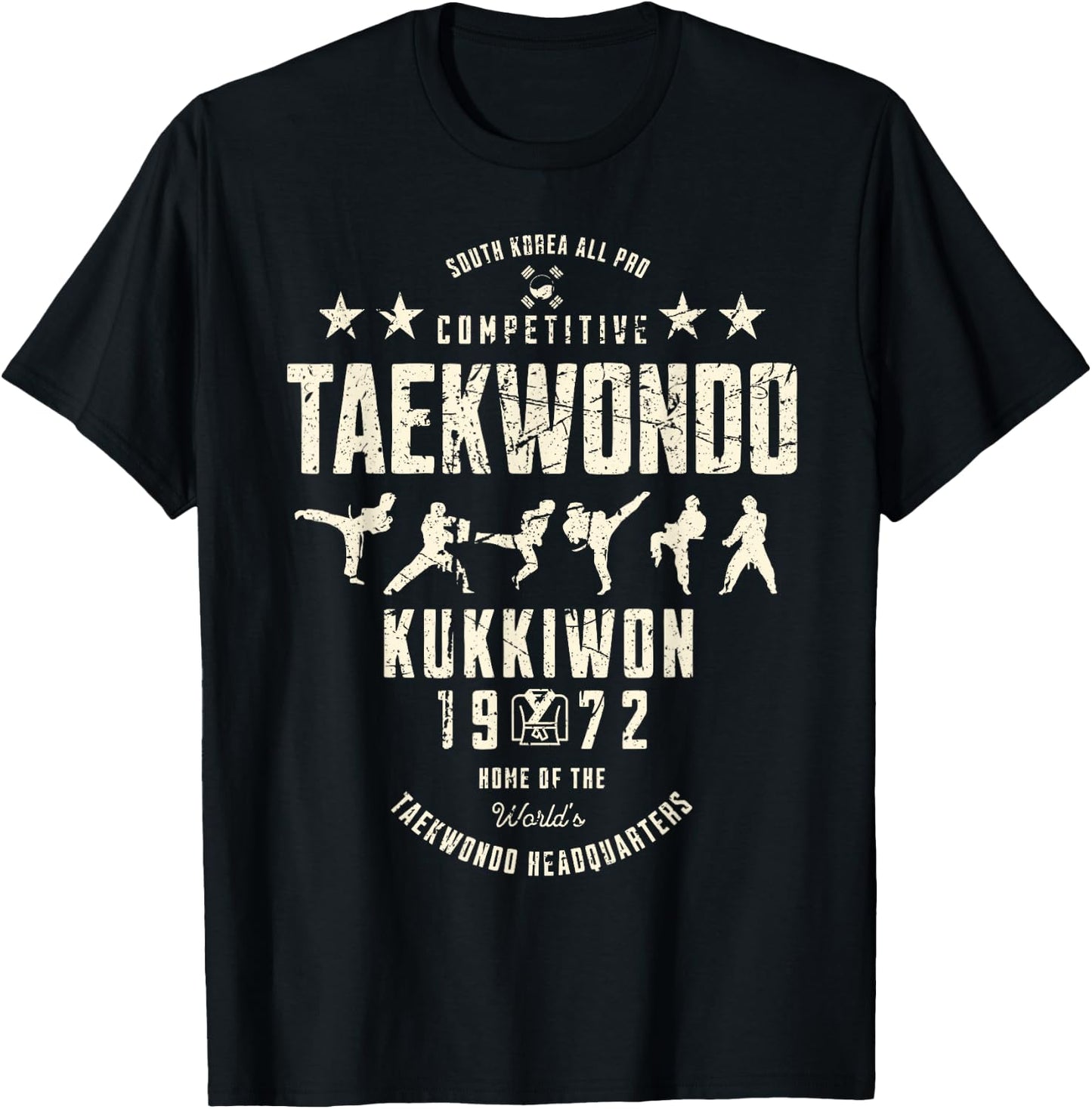 South Korea Competitive Taekwondo Kukkiwon 1972 Vintage T-Shirt - T-Shirt | Black
