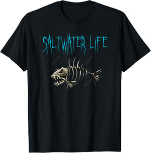 Saltwater Life Fishing Shirt Gift T-Shirt - T-Shirt | Black