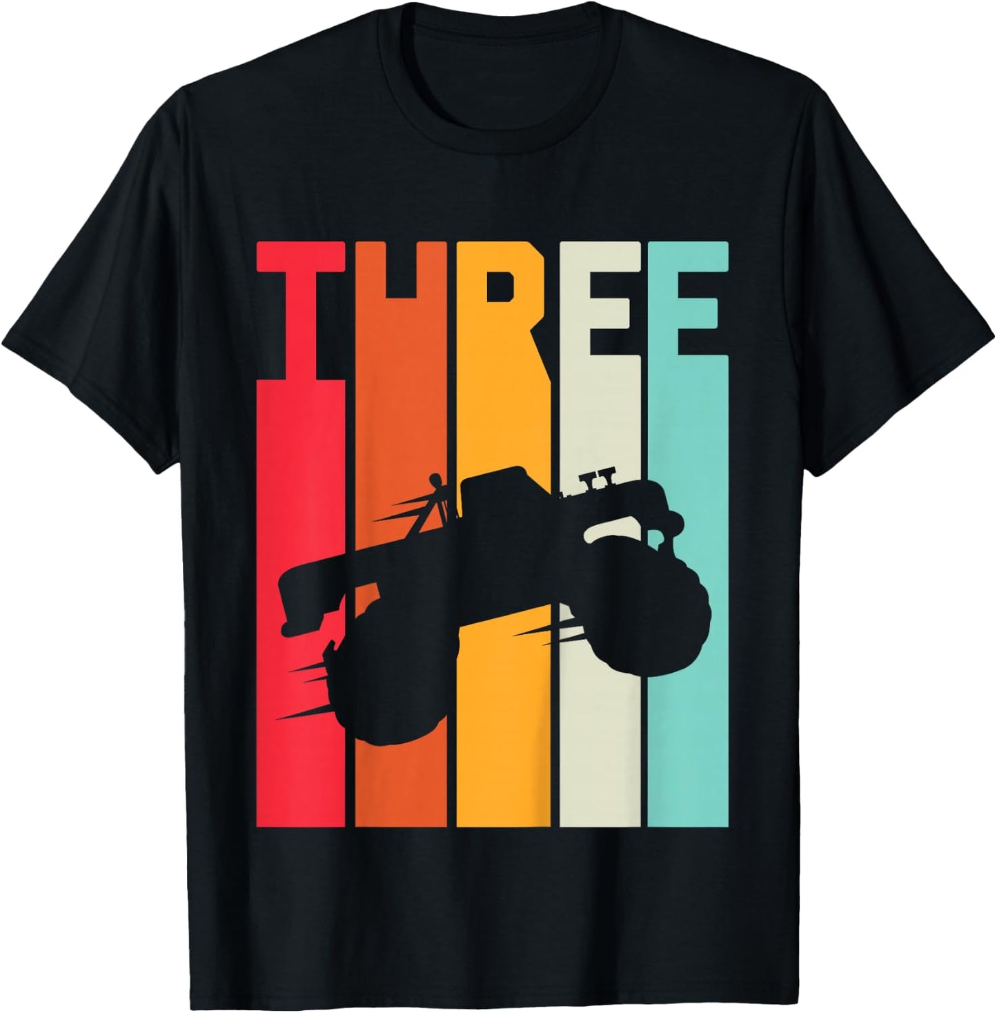 3rd Birthday Retro Monster Truck 3 Years Boys Girl Kids T-Shirt - T-Shirt | Black