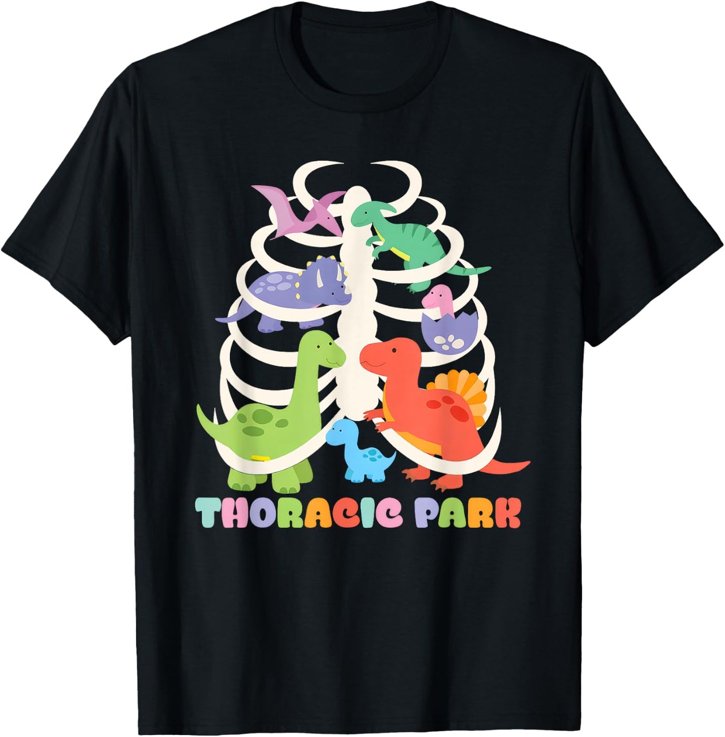 Funny Thoracic Park Dinosaur Nurse Squad Nursing Students T-Shirt - T-Shirt | Black