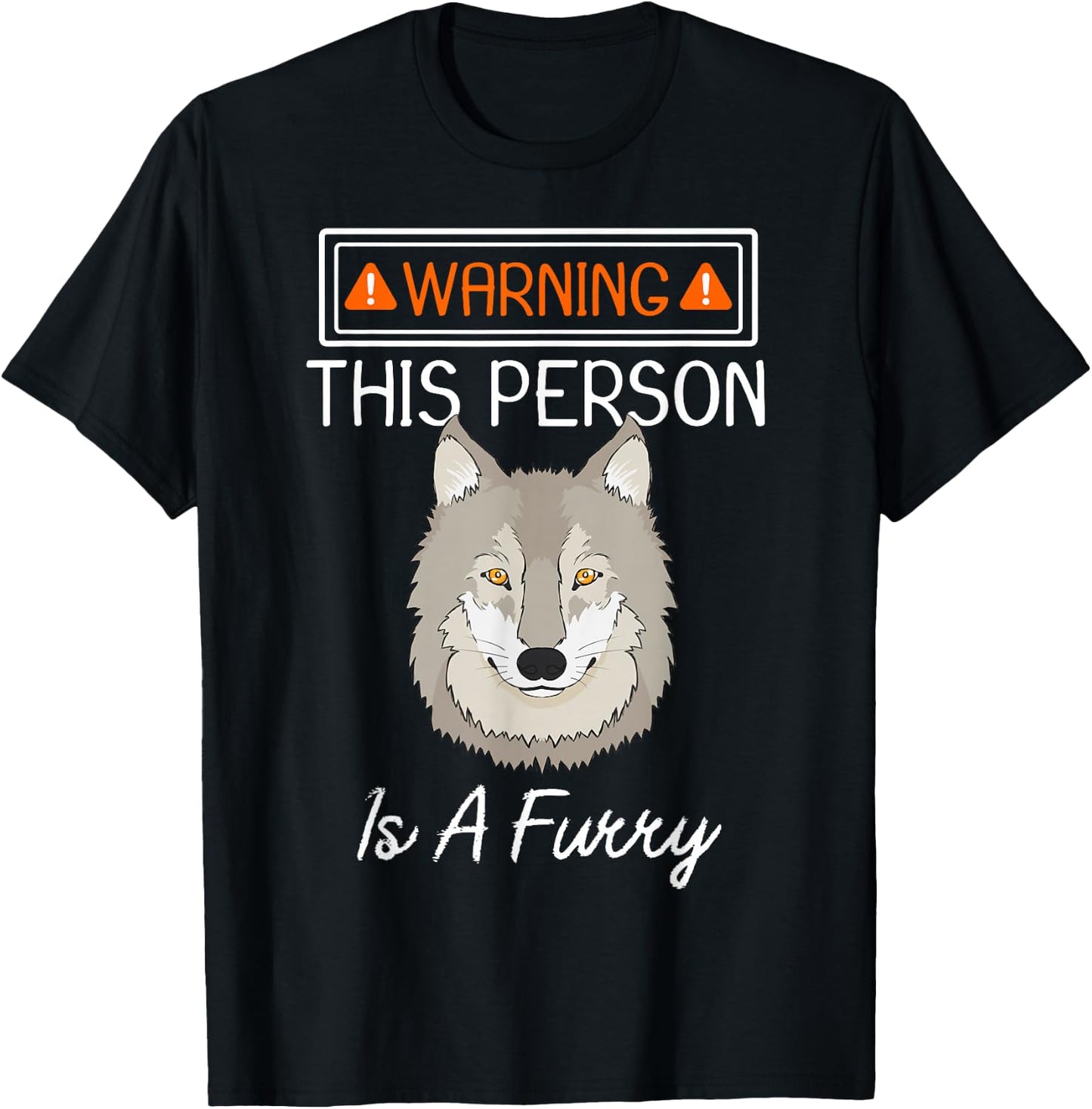 Warning This Person Is A Furry Fandom Furries Cosplay Design T-Shirt - T-Shirt | Black
