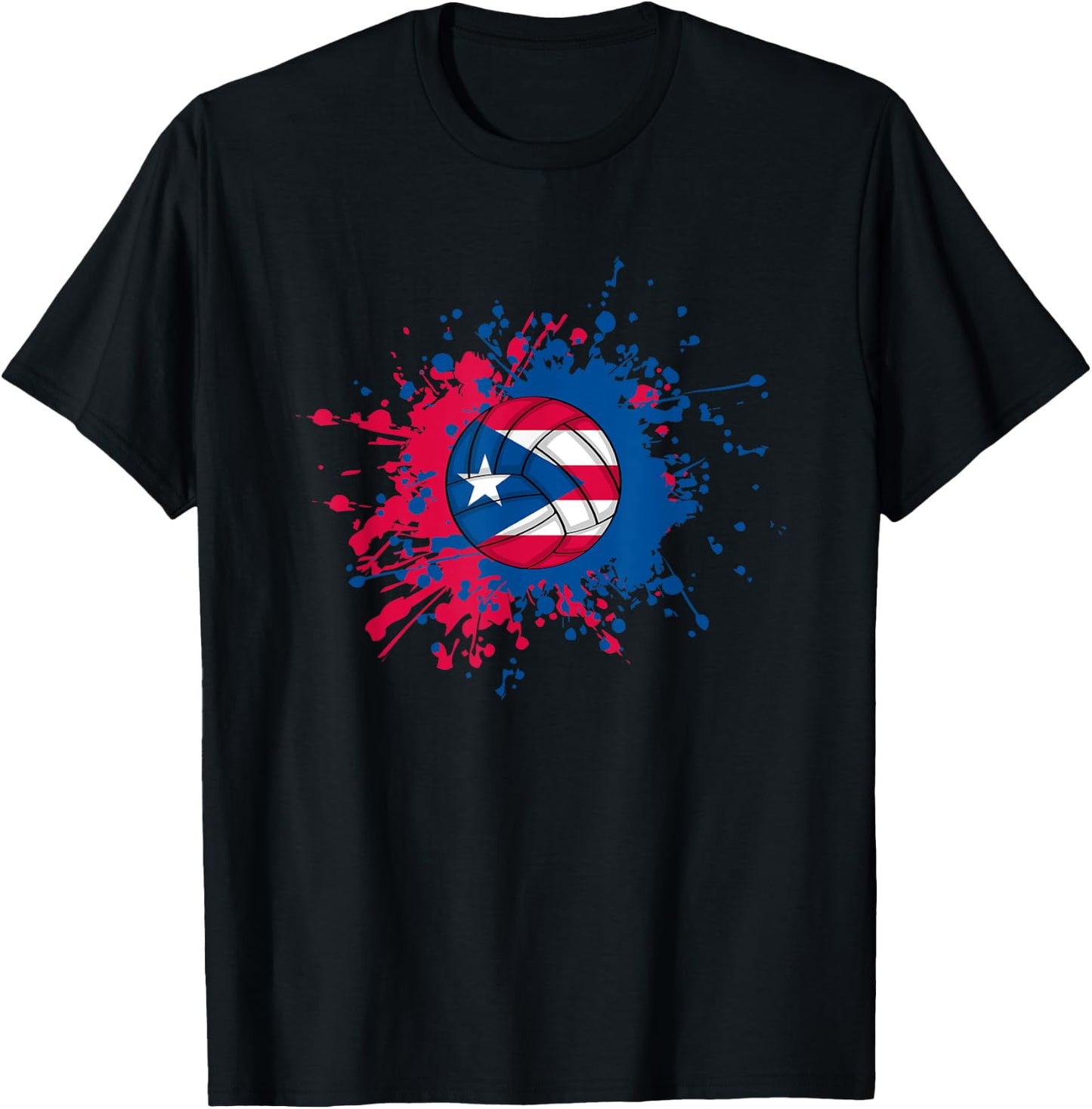 Puerto Rican Volleyball With The Flag Of Puerto Rico T-Shirt - T-Shirt | Black