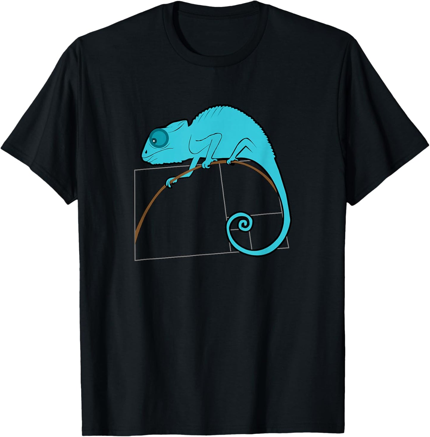 Fibonacci Chameleon Golden Ratio T-Shirt - T-Shirt | Black