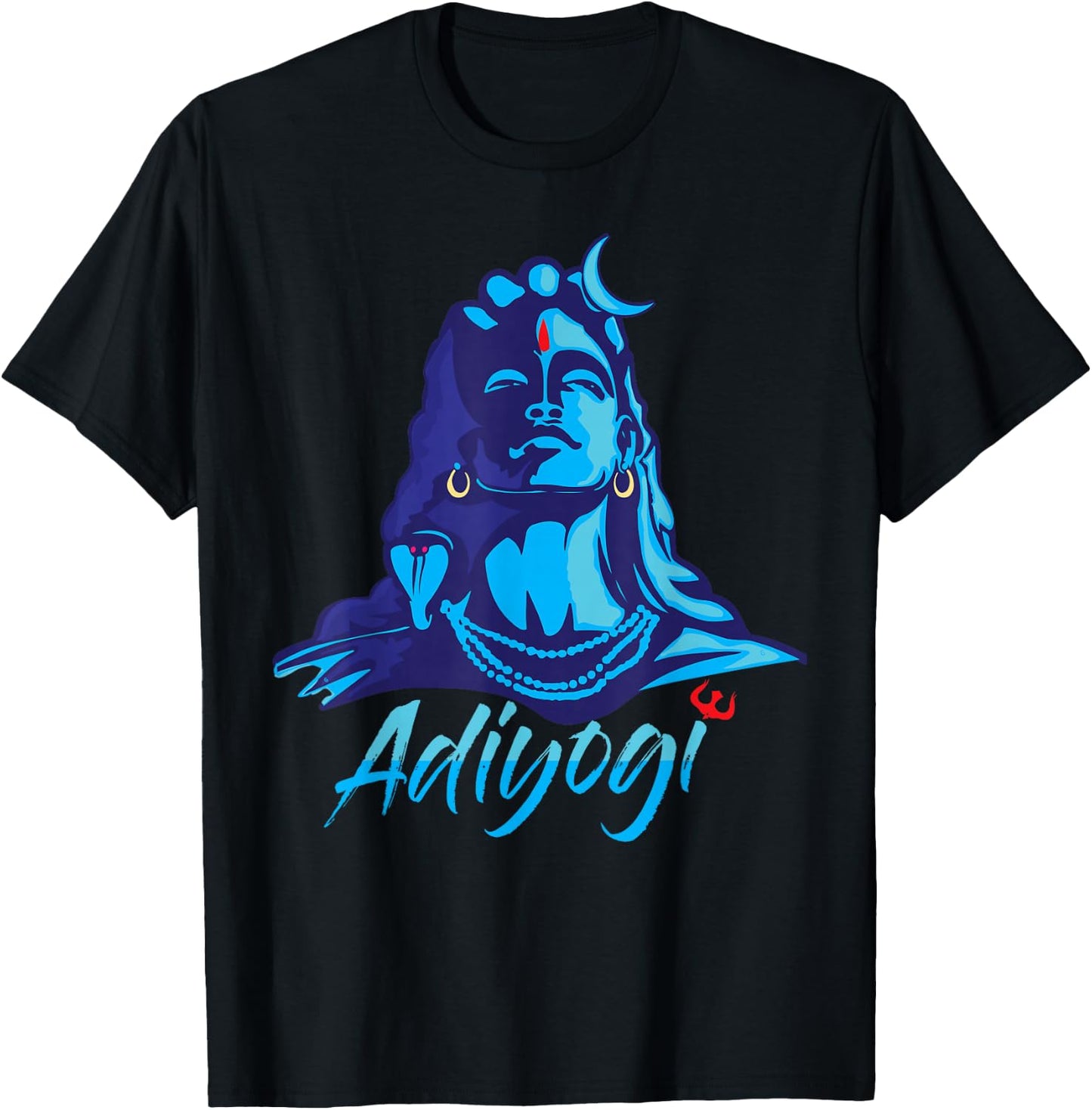 Adiyogi or Adhi Yogi Shiva Mahadev Blue Hindu Maha Shivratri T-Shirt - T-Shirt | Black