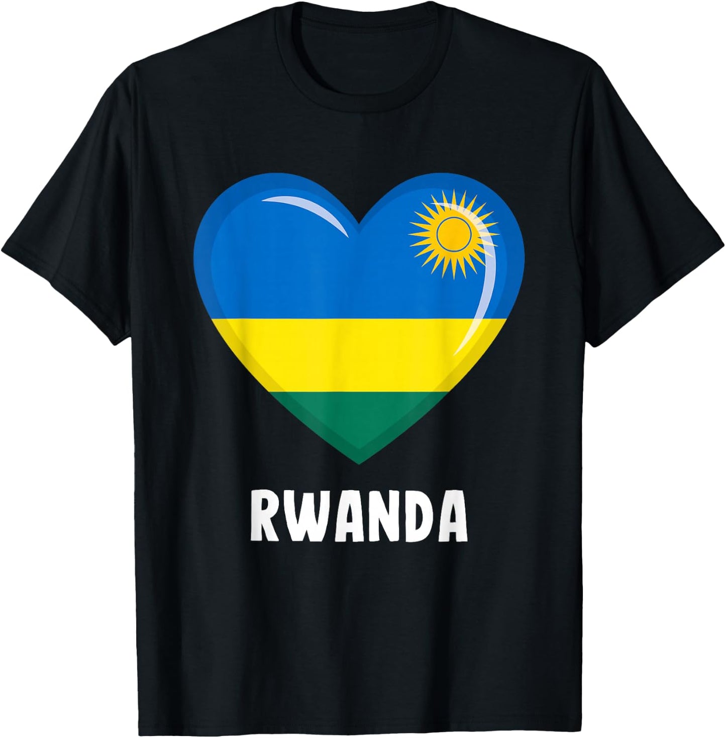 Rwanda flag jersey, Rwanda T-Shirt - T-Shirt | Black