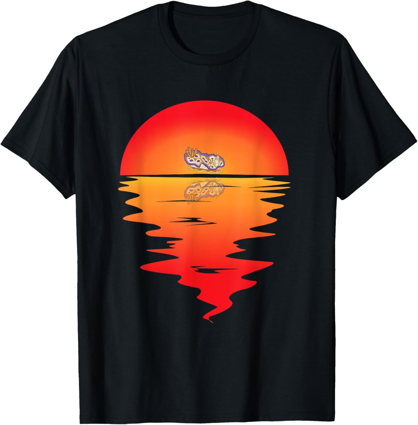 Nudibranch Sunset Mollusk Biologist Sea Slug Aquarist Marine T-Shirt - T-Shirt | Black