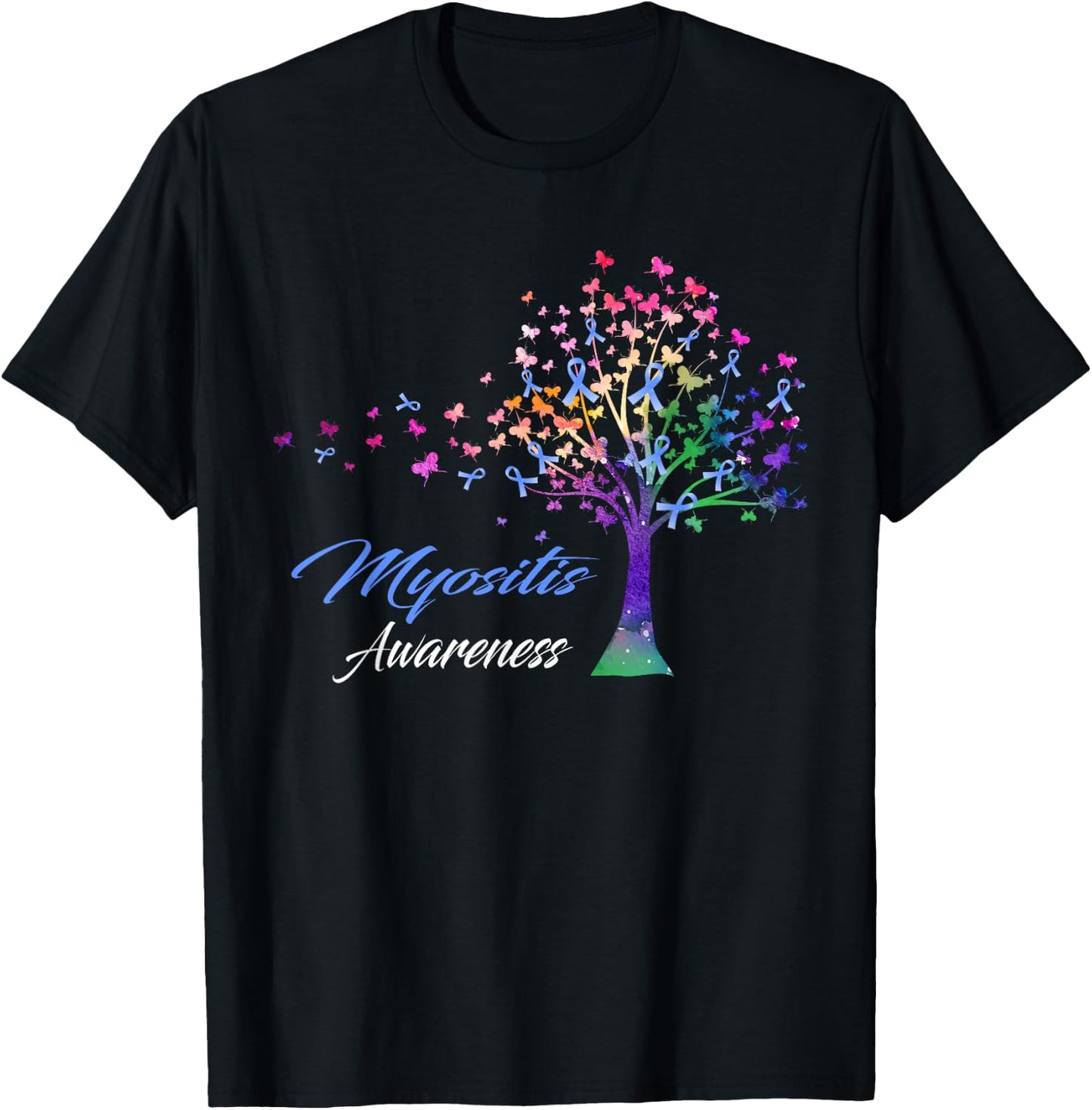 Tree Ribbon Myositis Awareness T-Shirt - T-Shirt | Black