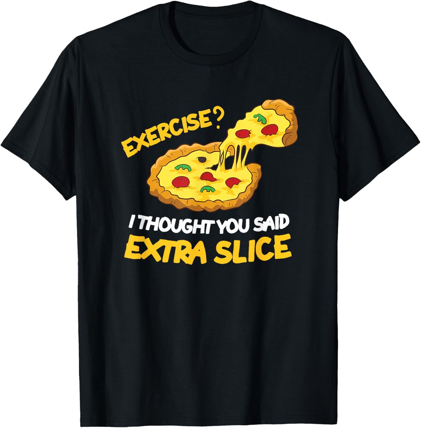 Pizza Workout Homework Funny Pizza Kids School Exercise T-Shirt - T-Shirt | Black
