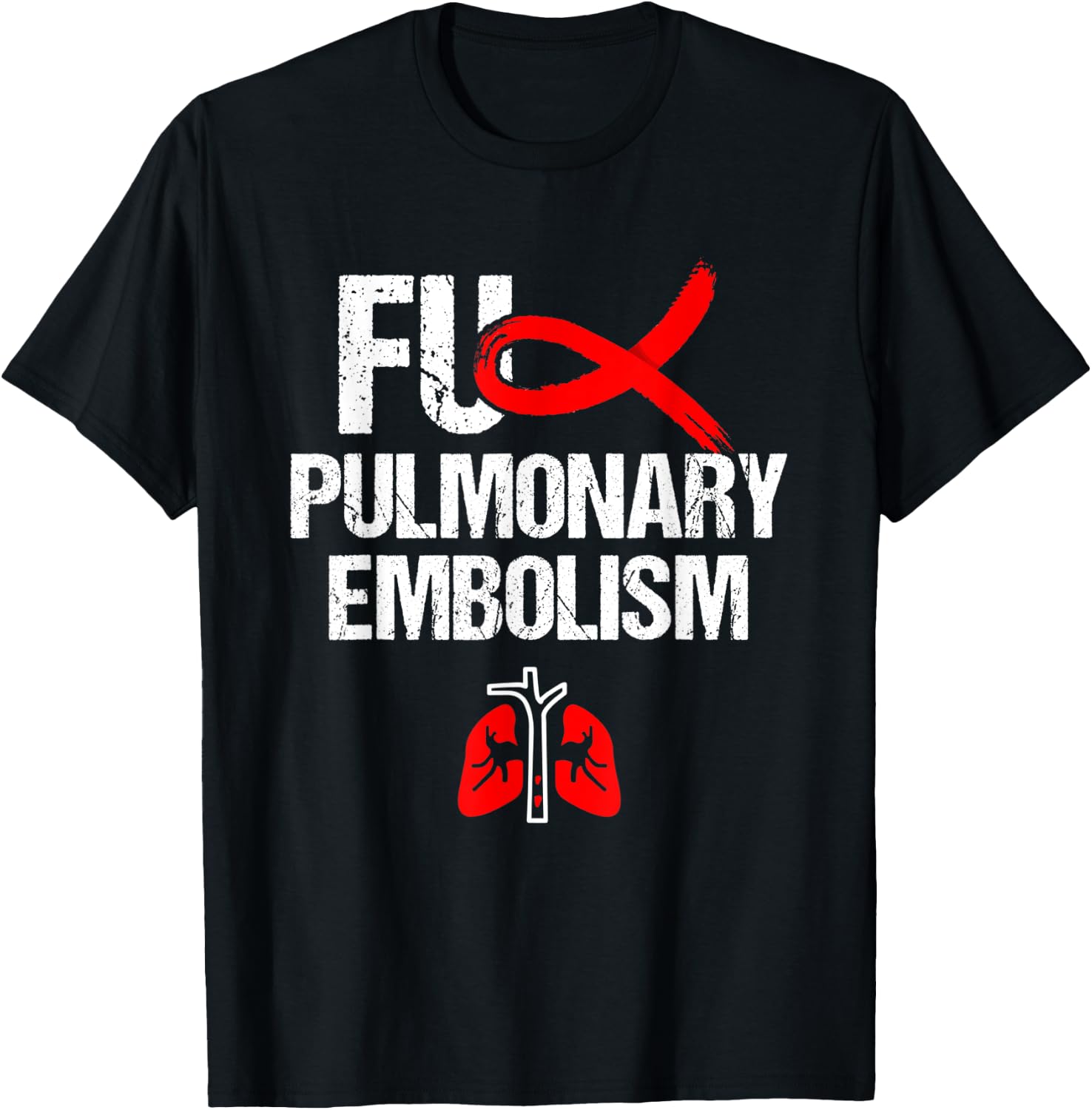 Pulmonary Embolism Awareness Warrior PE Supporter T-Shirt - T-Shirt | Black
