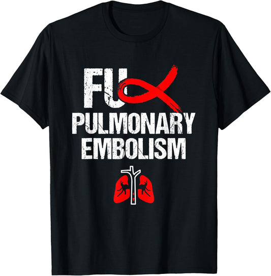 Pulmonary Embolism Awareness Warrior PE Supporter T-Shirt - T-Shirt | Black