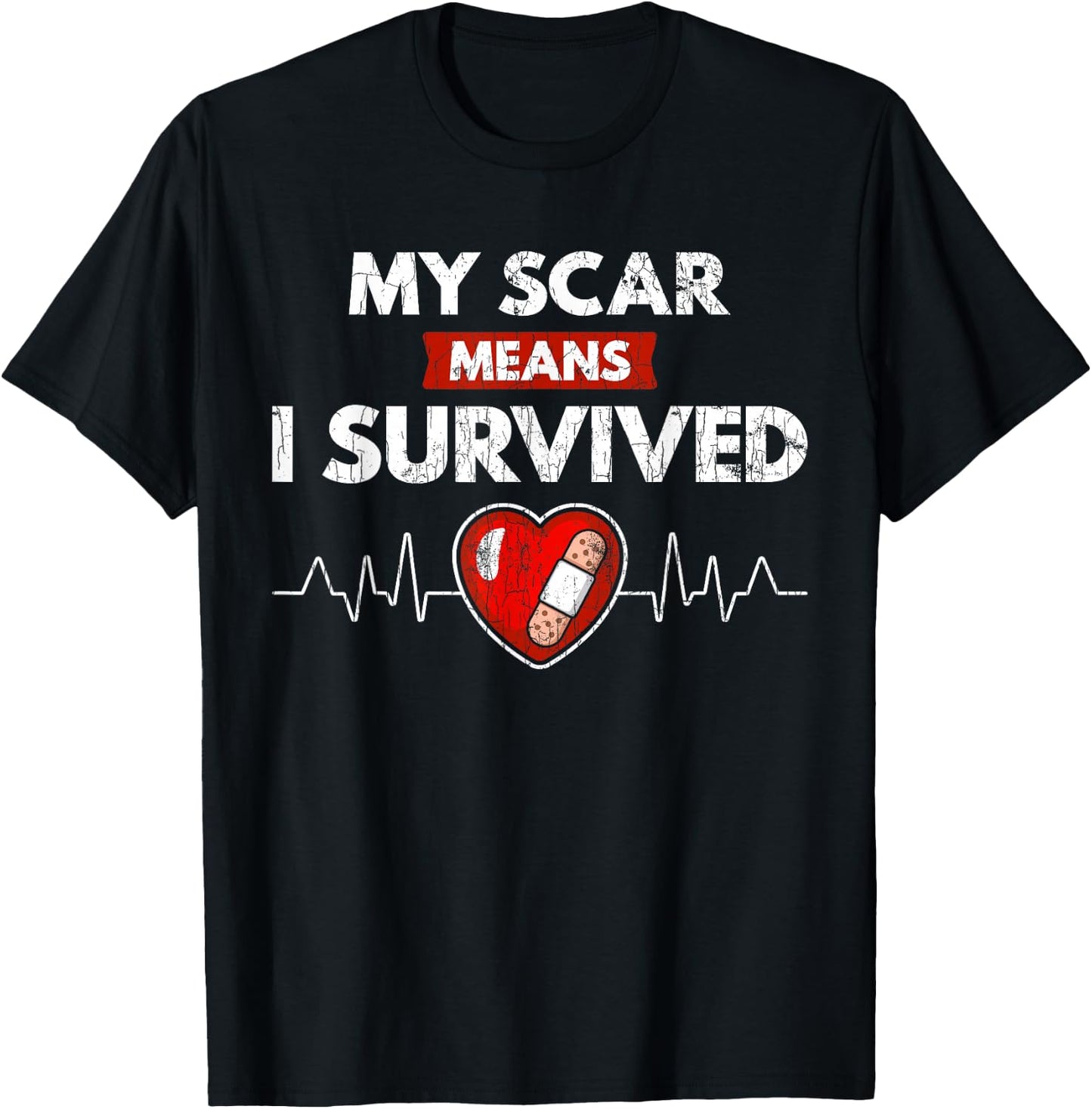 Congenital Heart Defect Awareness CHD Scars Happy Gift T-Shirt - T-Shirt | Black